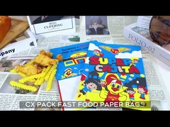 Custom Printing Logo Takeaway Papiertüte Fastfood Verpackung für Pommes Frites Burger