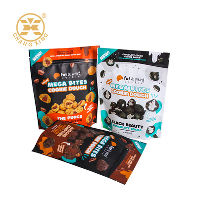 Custom Printed Cookie Stand Up Pouch Chocolate Chip Zipper Food Packaging Bag Chocolate Chip Cookie Packing Bag