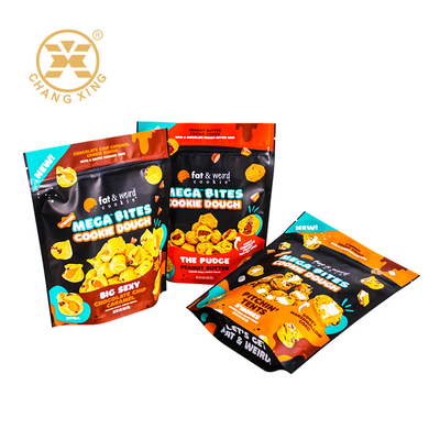 Custom Printed Cookie Stand Up Pouch Chocolate Chip Zipper Food Packaging Bag Chocolate Chip Cookie Packing Bag