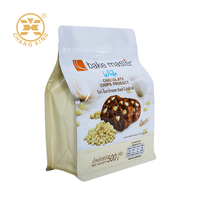 Customized Flat Bottom Cookie Packaging Pouch Stand Up Pouch Chocolate Chip Zipper Food Packaging Bag