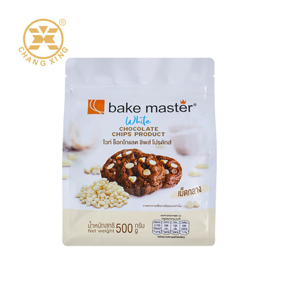 Customized Flat Bottom Cookie Packaging Pouch Stand Up Pouch Chocolate Chip Zipper Food Packaging Bag