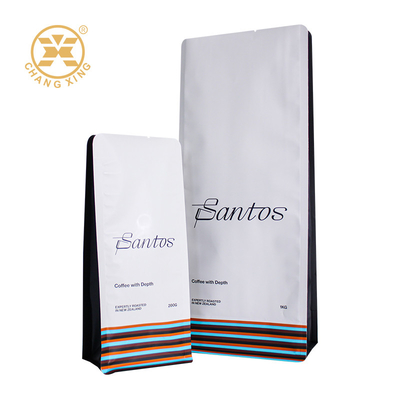 200g 250g 500g 1000g 1kg Flat Bottom Coffee Pouch Stand Up Coffee Bags Custom Moisture Proof Zipper Bags