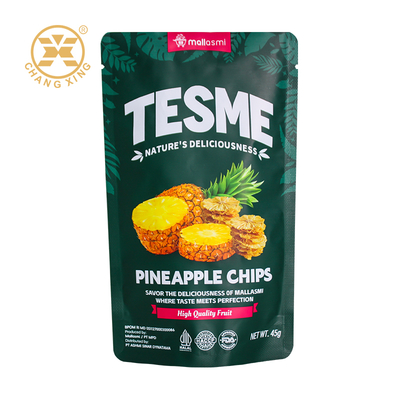 Custom Printing Stand up Pouch Design Potato Chips Packaging Plastic Banana Coconut Chips Packaging Dry Food Stand up Bag