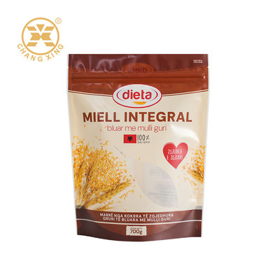 OEM Customize Flour Ziplock Bag Moisture-Proof Cassava Maizena Powder Flour Pouch Stand Up Bag With Zipper