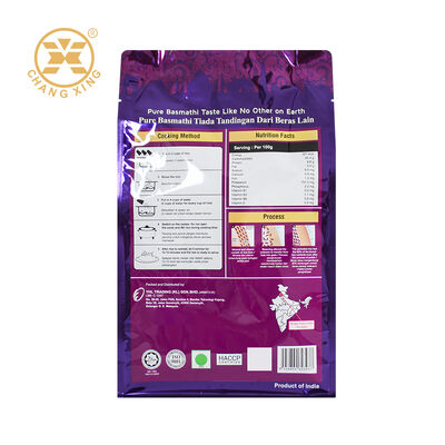 Custom Plastic Basmati Rice Packaging Bags Resealable Zip Lock Pouch Printed Rice Bags 5kg