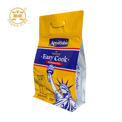5kg 10kg Rice Packaging Bag Flat Bottom Pouch Stand Up Rice Bag For Food Packaging Customized Printing