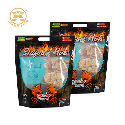 Customized Logo Printed Food Grade Packaging Plastic Beef Steak Meat Frozen Food Seafood Bag