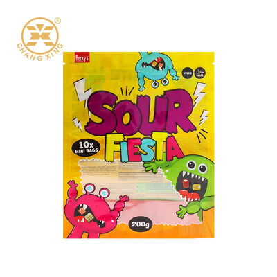 Custom Printed Food Grade Stand Up Pouch with Zipper Top for Candy Packaging