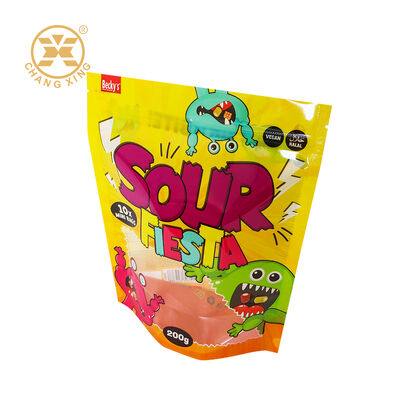Custom Printed Food Grade Stand Up Pouch with Zipper Top for Candy Packaging