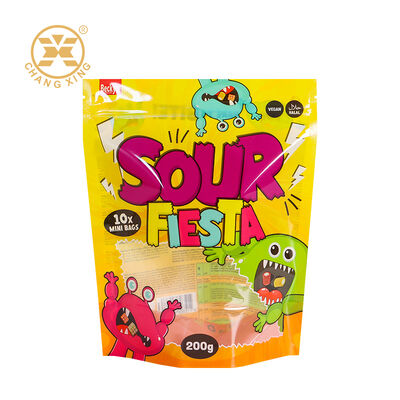 Custom Printed Food Grade Stand Up Pouch with Zipper Top for Candy Packaging