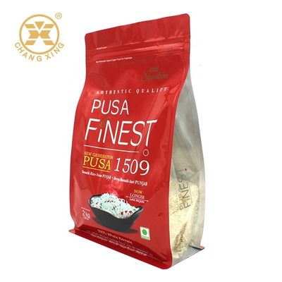 Flat Bottom 2.5kg 4.5kg Heavy Duty Nylon Plastic Bags For Rice Packaging