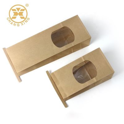 40gsm Pasta Noodle Food Grade Paper Bags With Plastic Window Dry Fruits Packing Bags OEM