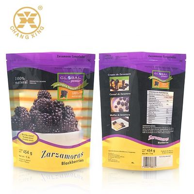 12oz Resealable Packing Bags For Vegetables CPP Clear Plastic Stand Up Pouches With Holes