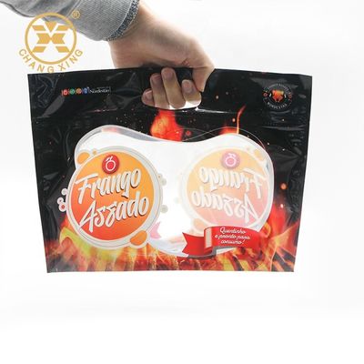 BOPP Roasted Chicken Frozen Food Packaging Bags 0.75kg Stand Up Pouches For Food