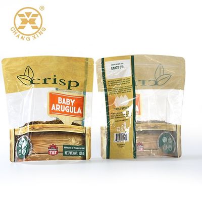BOPP Anti Fog Vegetable Packing Bags Baby Arugula Plastic Pouch For Fresh Fruit