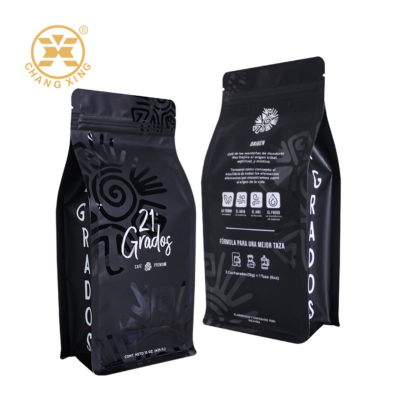 Moisture Proof 15oz Flat Bottom Coffee Bags Stand Up Zipper Bags Fit For Coffee Bean Tea 250g 500g 1kg