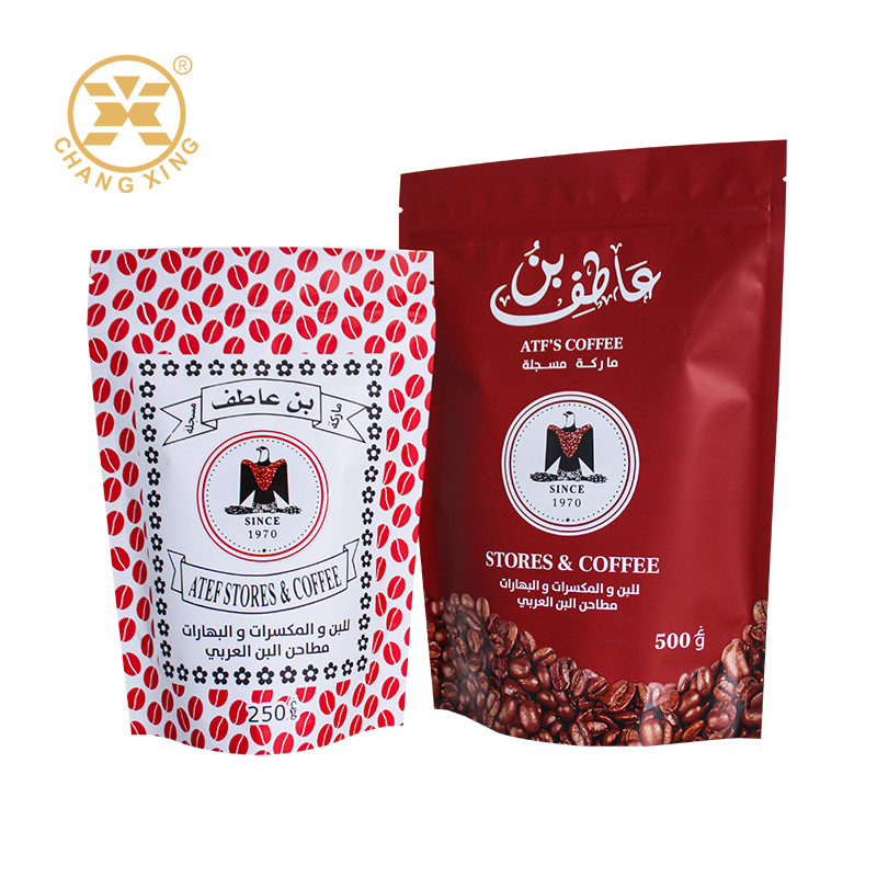 Factory Custom Stand Up Pouch Coffee Bag Zipper Food Packaging Bag Self-Standing Packing Bag