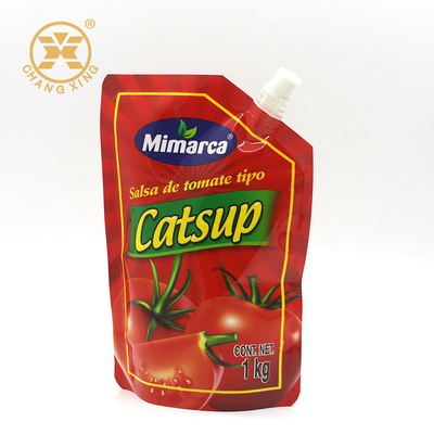 Beutel des Nahrungsmittelgrad-Plastik-Tomaten-Ketschup-1KG mit Tülle