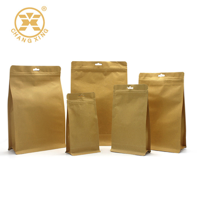 Flache untere kompostierbare Kaffee-Taschen Kraftpapiers mit Ventil 16oz