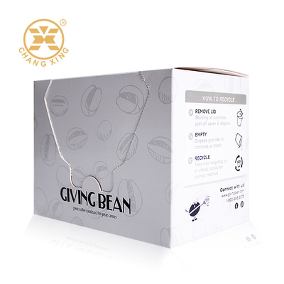 Kundenspezifische Weißbuch-Wellpappen-Verpackung packt Kaffee-Kissen-Verpackenkasten ein