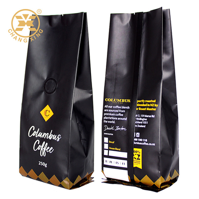Weisen-Ventil Bolsas-Café-kundenspezifisches Matte Coffee Packaging Quad Seal-Taschen-eine