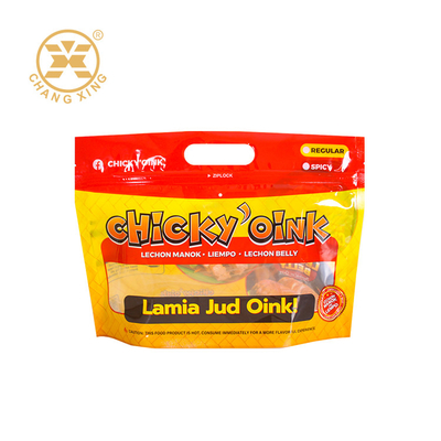 Kundenspezifischer Druck-Zipverschluss-Rotisserie-Hähnchen-Verpackungsbeutel 500g stehend mit Tasche