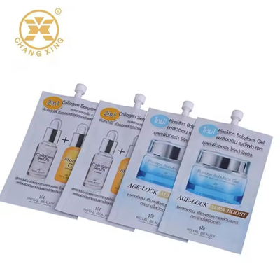 Gravure VMPET Kosmetische Kunststoffbeutel mit Auslass für Hautpflege Creme Lotion Handseife Sonnencreme Verpackungstaschen