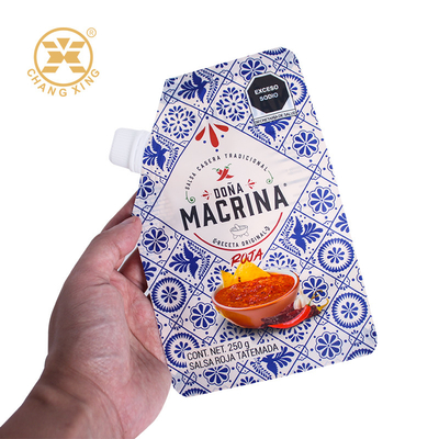 Mahlzeiten-Sauce Stand-Up-Spout-Tasche Würze-Sauce-Tasche mit Spülung für Chili-Paste Tomaten-Sauce Salatdressing