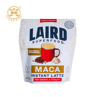 Spezielle Druckprotein Milchpulver Kaffeebohnen Kunststoff Verpackungstüte Reißverschluss Verpackungstüte