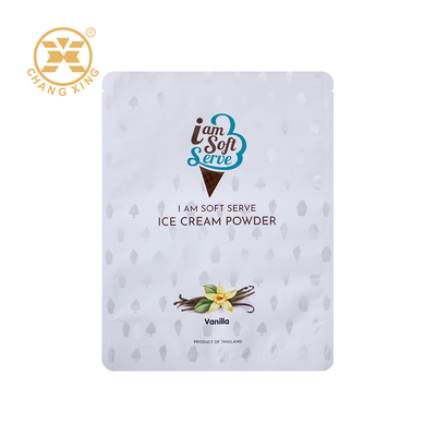 OEM-Plastik-Stand-up-Taschen Mylar versiegelte Taschen Eiscreme Pulver Verpackungstasche mit Reißverschluss