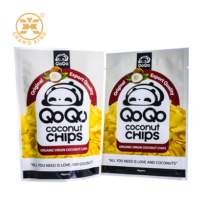 Custom Logo Snack Verpackungstüte Premium-Food-Grade PET Stand Reißverschluss Gravure für Cashew Nuts gedruckt Kokosnusschips