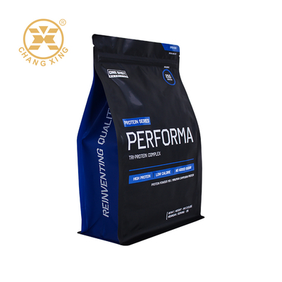 5kg Flachbodenbeutel Matt Reißverschluss Proteinpulver Verpackung Acht Seiten Siegelbeutel