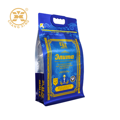 Individuelle Kunststoff-Basmati-Reisverpackungsbeutel Wiederverschließbarer Zip-Lock-Beutel Bedruckter Reissack mit Griff Reissäcke 5 kg