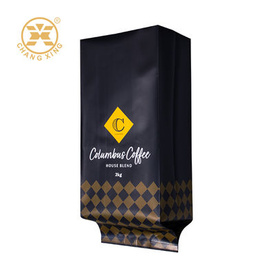 Individuell bedruckte, matte Aluminiumfolien-Seitenfalten-Kaffeebohnen-Verpackungsbeutel, Standbodenbeutel für Kaffee, kundenspezifische, feuchtigkeitsbeständige Reißverschlussbeutel