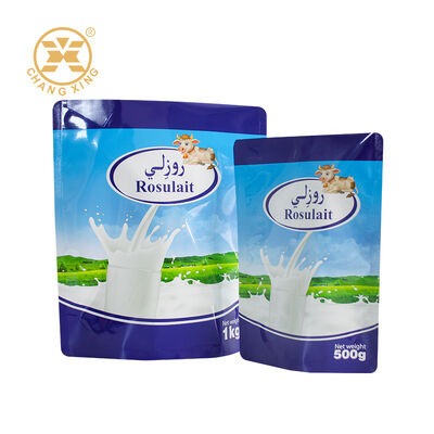 Hochwertige Lebensmittelqualität Kunststoff-Aluminiumfolie Standboden-Kleidungsverpackungsbeutel Versiegelter Verpackungsbeutel für Milch